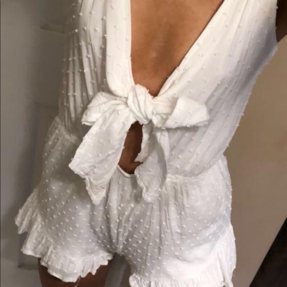 White tie romper